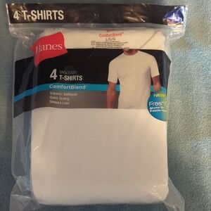 Hanes White ComfortBlend 4-Pack Crew T-Shirts